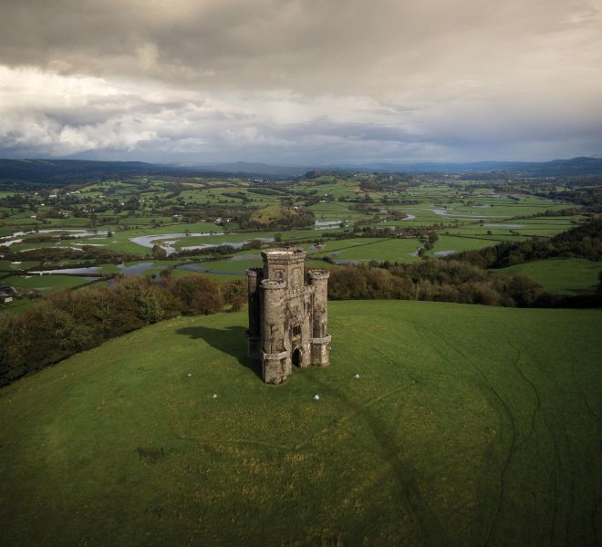 Paxton-tower-national-trust-wales-aerial-drone-towy-valley-landscape-wales-carmarthenshire-jasonthomasphoto